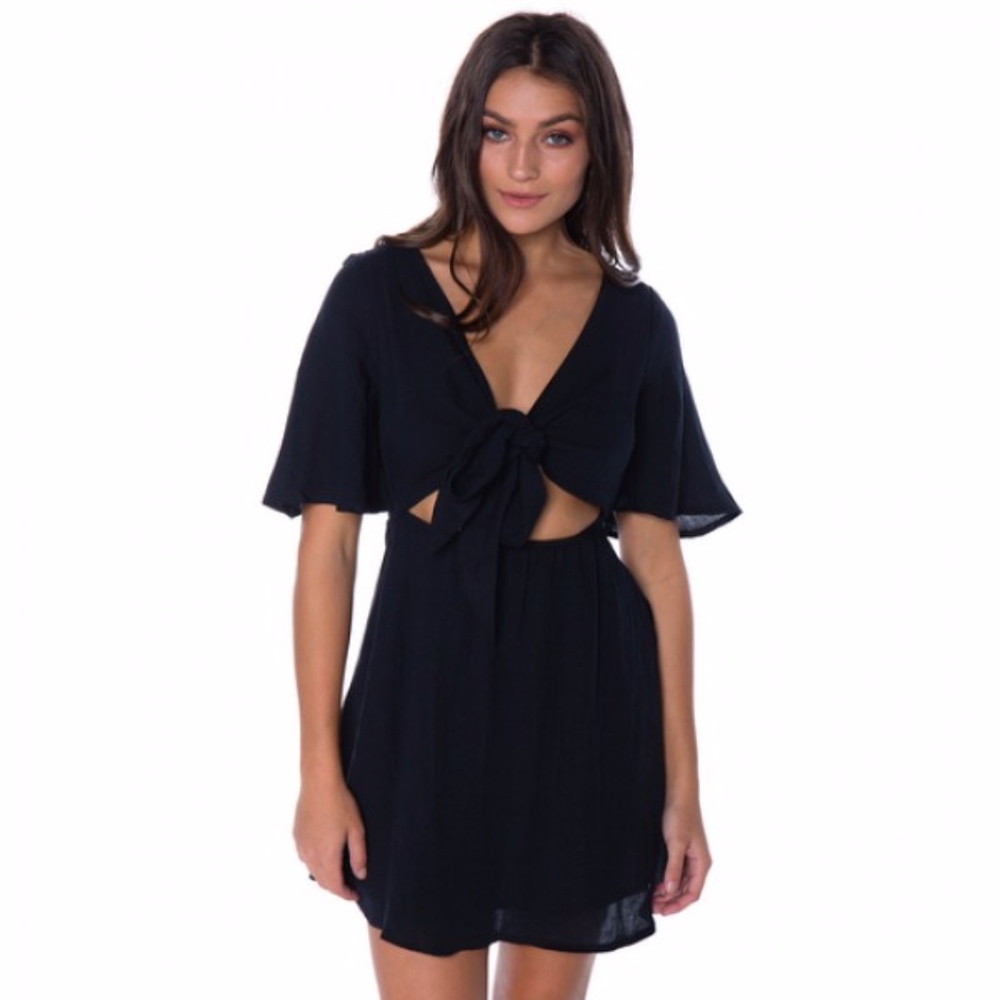 Black Wrap Mini Dress Australia Boutique XS